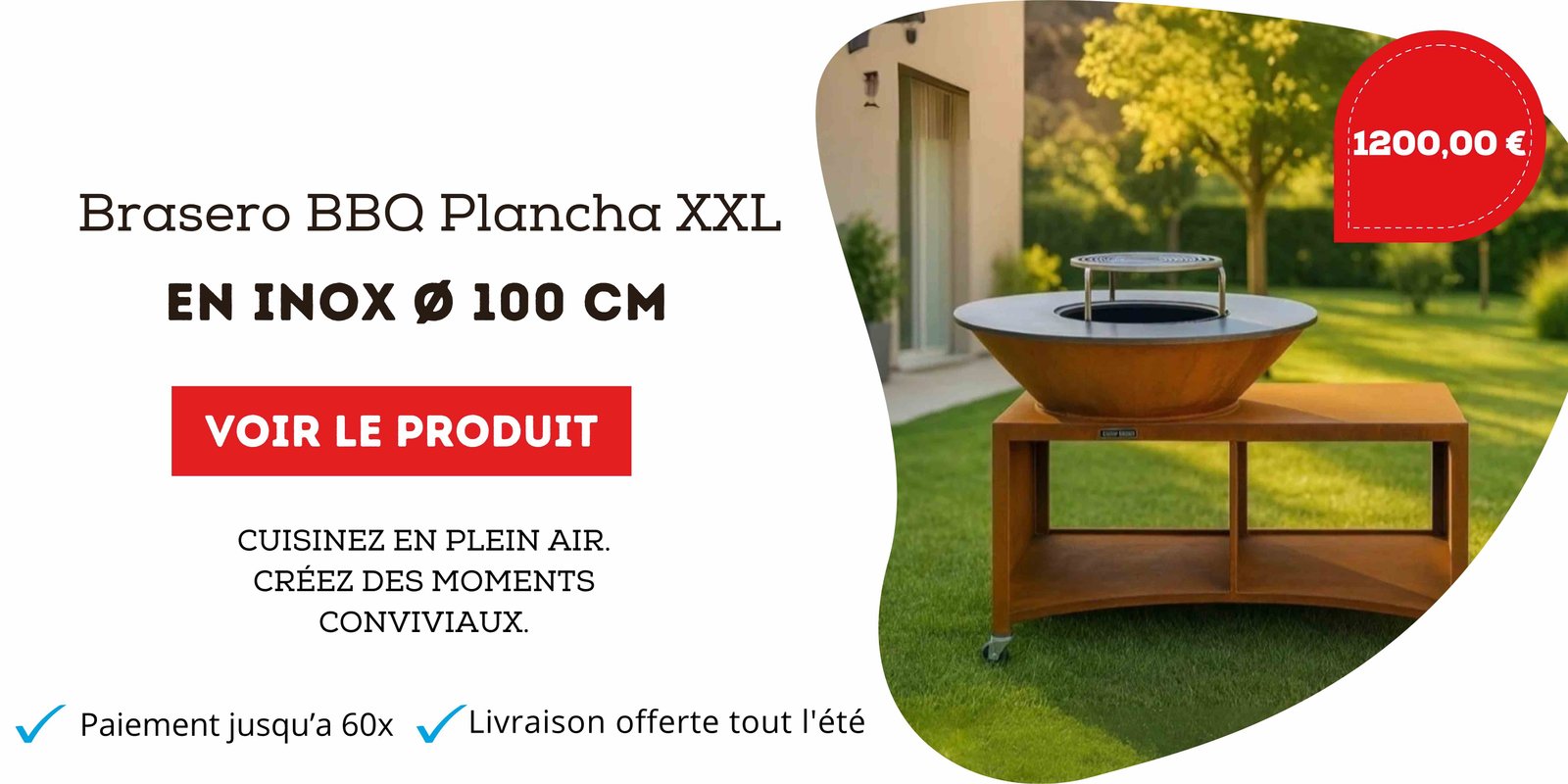 brasero plancha professionnel xxl en inox